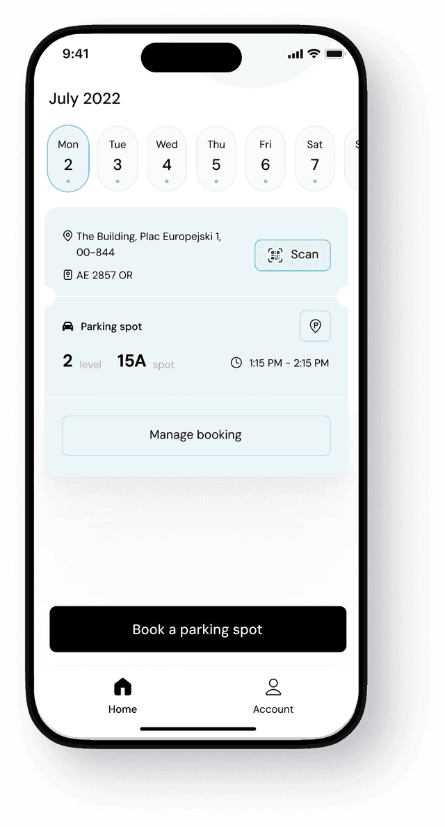 Parkiza web and mobile panel